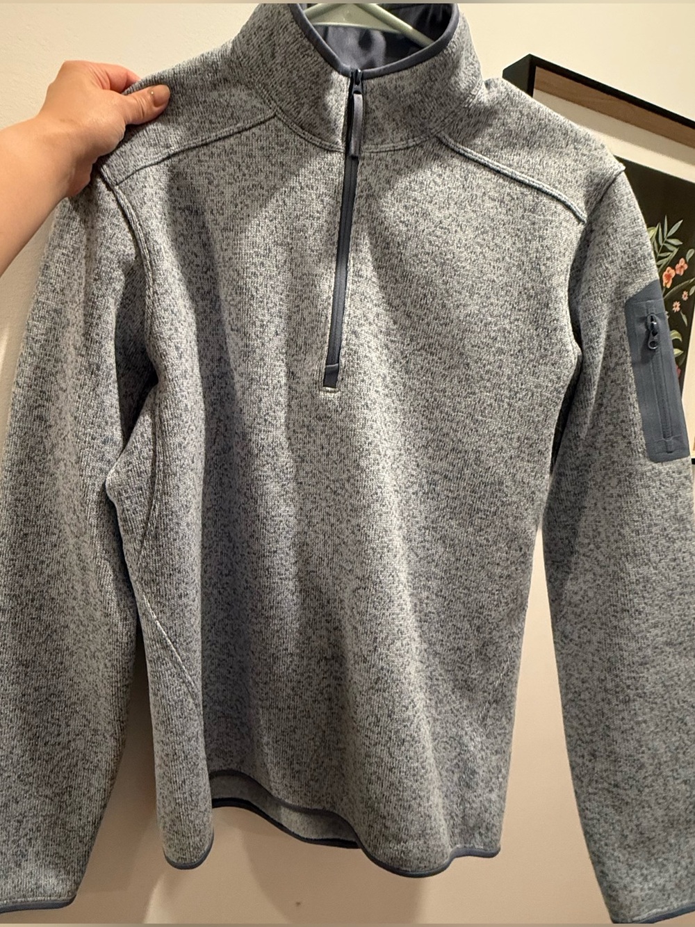 Arc’teryx Men's XS Blue/Grey Heather Quarter-Zip Sweater Pullover